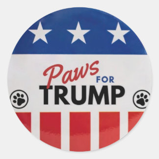 "Paws For Trump" Logo Sticker Rood, Wit en Blauw