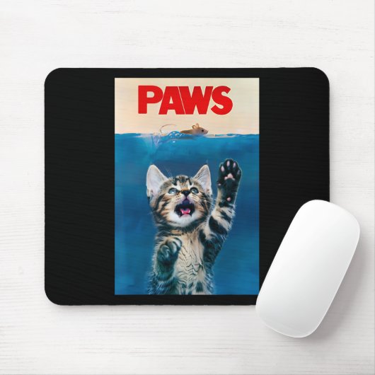Paws Funny Cat Parodie Cat Lover Gift Kitten Shark Muismat (Met muis)