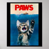 Paws Funny Cat Parodie Cat Lover Gift Kitten Shark Poster (Voorkant)