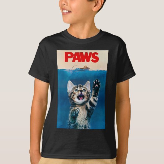 Paws Funny Cat Parodie Cat Lover Gift Kitten Shark T-shirt (Voorkant)
