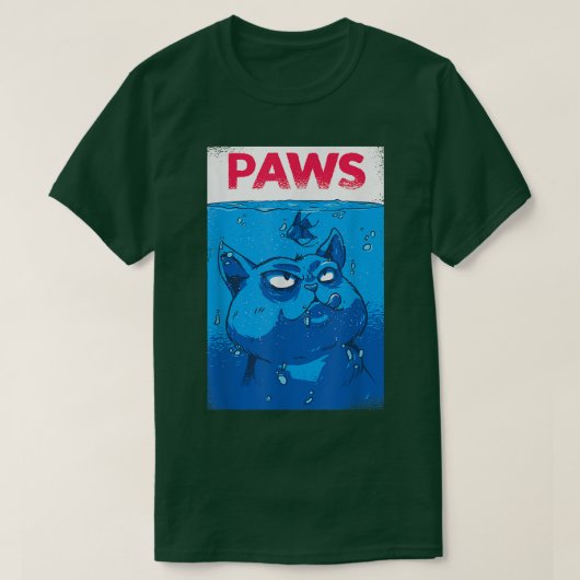 PAWS Funny Cat Parody Mannen Women T-shirt (Design voorkant)