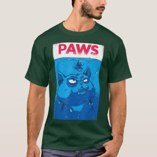 PAWS Funny Cat Parody Mannen Women T-shirt