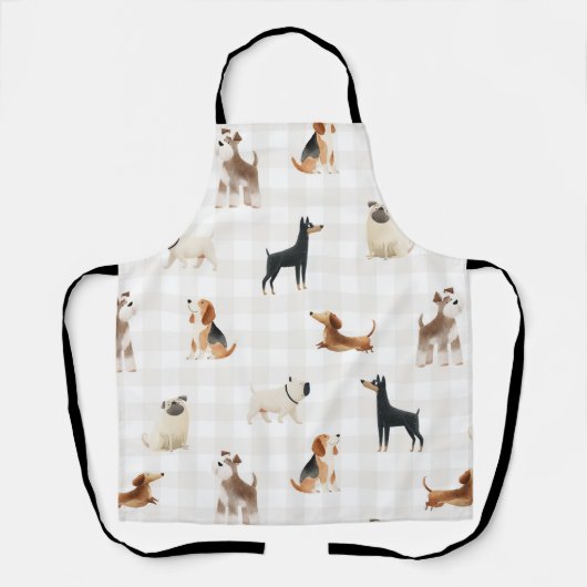 Paws Gingham lieve honden Schort (Voorkant)