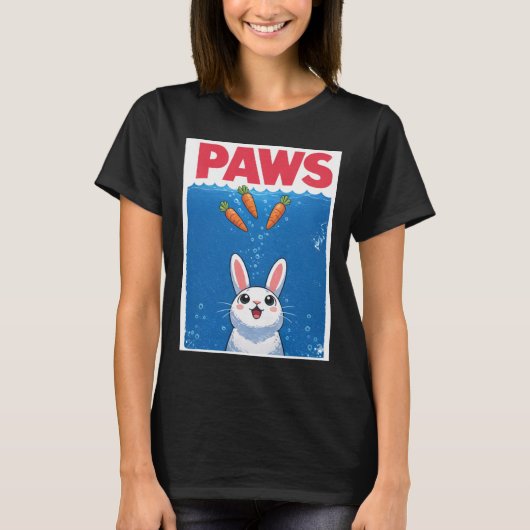 PAWS Grappige Konijn Haai T-shirt (Voorkant)