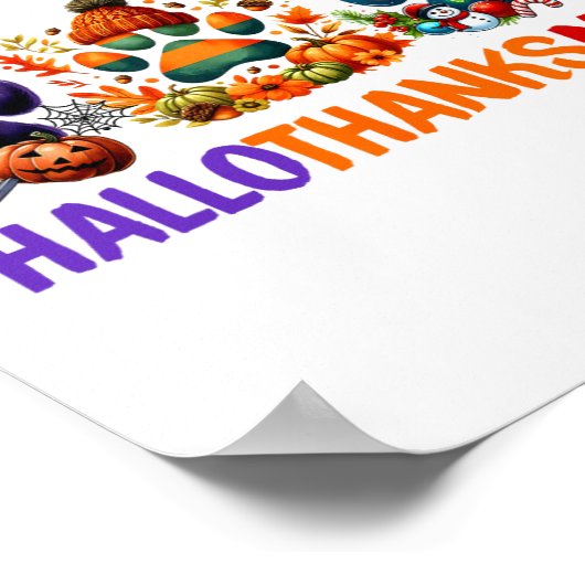 Paws Happy Hallothanksmas Halloween Thanksgiving C Poster (Hoek)