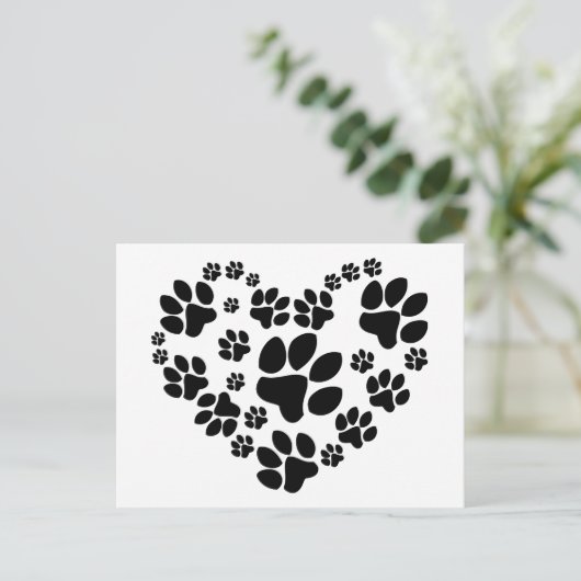 Paws Heart Briefkaart (Staand voorkant)