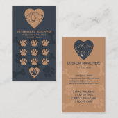 Paws Heart Stethescope Pet Veterinary Klantenkaartje (Voorkant / Achterkant)