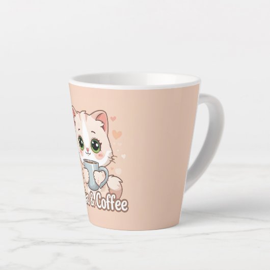 Paws, Hearts & Hot Coffee: Het Kawaii Kat Latte Mok (Rechterhoek)
