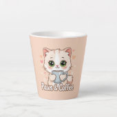 Paws, Hearts & Hot Coffee: Het Kawaii Kat Latte Mok (Voorkant)