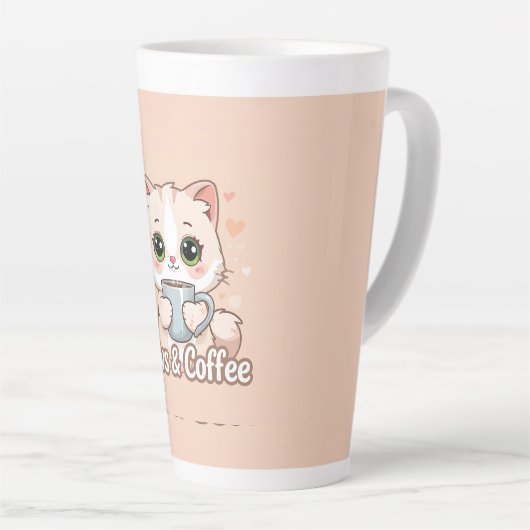 Paws, Hearts & Hot Coffee: Het Kawaii Kat Latte Mok (Rechterhoek)