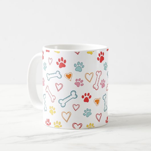 Paws & Hearts Patroon Koffiemok (Voorkant links)