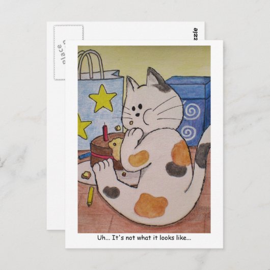 Paws Here Briefkaart "Oops" (Voorkant / Achterkant)