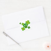 Paws Here Square Sticker Green Paw Print met Sham (Envelop)