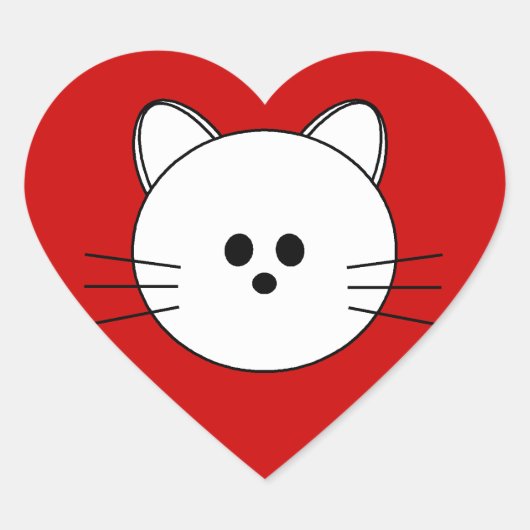 Paws hier hart Sticker "Kat" (Voorkant)