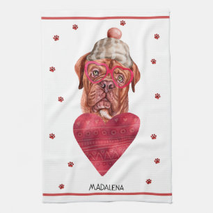 Paws Hond Liefhebber Valentijnsdag Cadeau Franse M Theedoek