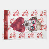 Paws Hondenliefhebber Valentijn Gift Dalmatian Theedoek (Horizontaal)