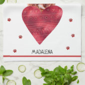 Paws Hondenliefhebber Valentijn Gift French Mastif Theedoek (Gevouwen)