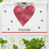 Paws Hondenliefhebber Valentijn Gift Saint Bernard Theedoek (Gevouwen)