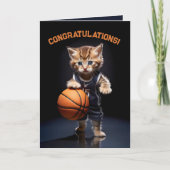 Paws & Hoops - Kitten Basketbal Bedankkaart (Voorkant)