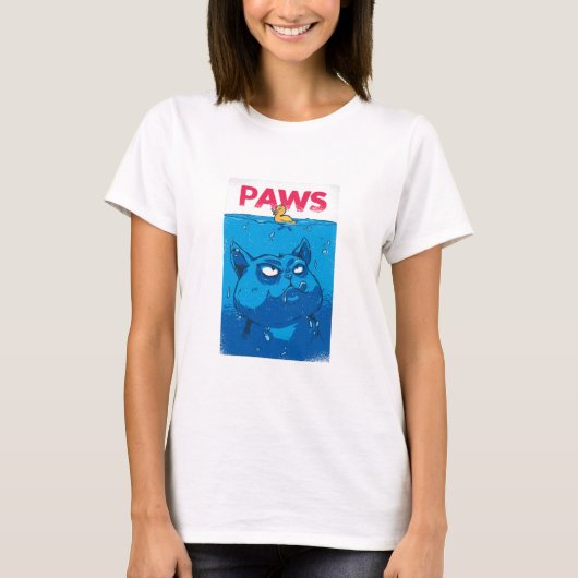 Paws Horrorfilm Poster Parodie T-shirt (Voorkant)