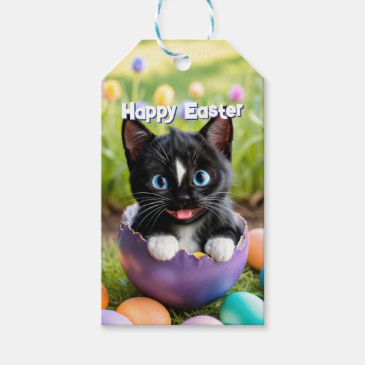 Paws in a Pod: Felini's Ei-ster Gezellig Nest Cadeaulabel (Voorkant)