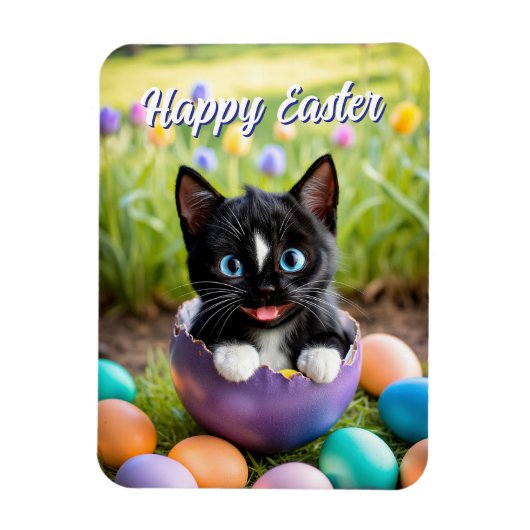 Paws in a Pod: Felini's Ei-ster Gezellig Nest Magneet (Verticaal)