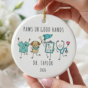 Paws in Good Hands Veterinair Ornament