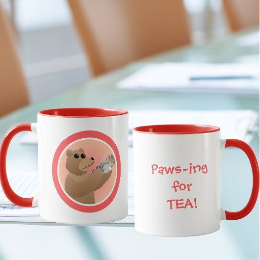 Paws-ing for Tea Cute Bear Morning Tea Pun Mok