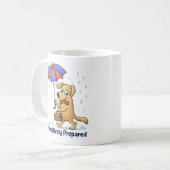 Paws-itief Bereid – Cute Hond met Paraplu Koffiemok (Voorkant links)
