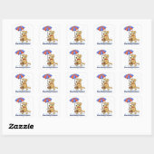 Paws-itief Bereid – Cute Hond met Paraplu Vierkante Sticker (Vel)