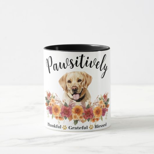 Paws-itief Dankbaar Gezegend Mooie Hond Mok (Midden)
