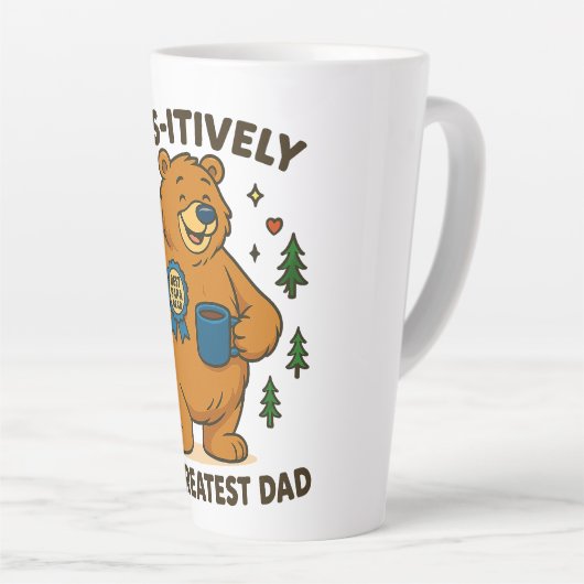 Paws-itief het grootste vader Beer Latte Mok (Rechterhoek)