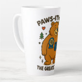 Paws-itief het grootste vader Beer Latte Mok (Linkerhoek)