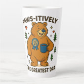 Paws-itief het grootste vader Beer Latte Mok (Voorkant)