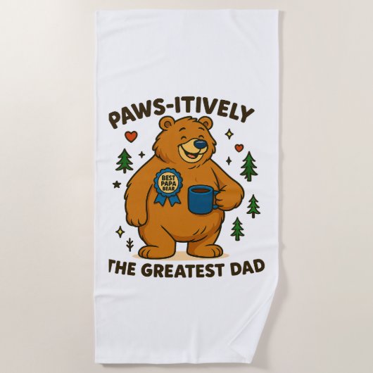 Paws-itief het grootste vader Beer Strandlaken (Voorkant)