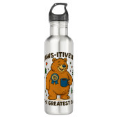 Paws-itief het grootste vader Beer Waterfles (Voorkant)