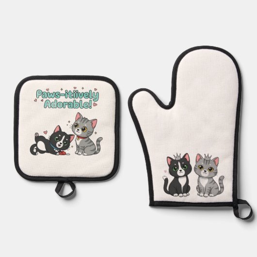Paws-itiively Adorable! Ovenwant & Pannenlap Set (Voorkant)