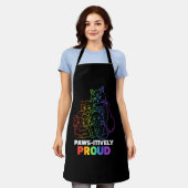 Paws-itive Trots Schattige Kitten Regenboog Kat Fe Schort (Gedragen)