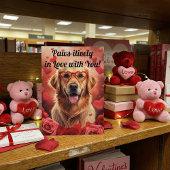 Paws-itively in Love Golden Retriever Valentine's  Kaart