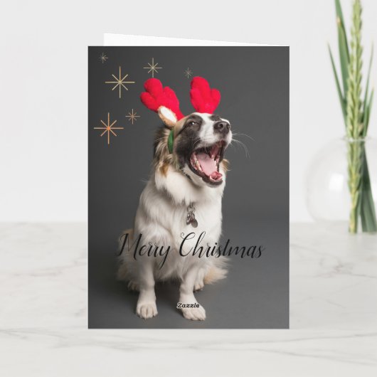 Paws & Joy: Aardige hond "Prettig Kerstfeest" kaar Feestdagen Kaart (Achterkant)