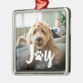 Paws & Joy Photo Pet Kerstmis Metalen Ornament (Links)