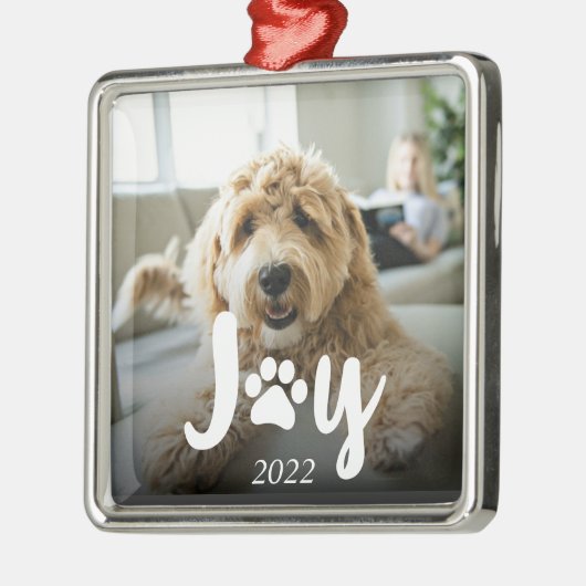 Paws & Joy Photo Pet Kerstmis Metalen Ornament (Links)