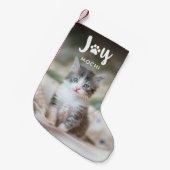 Paws & Joy Photo Pet met Kerstmis stoppen Kleine Kerstsok (Voorkant (Hangend))