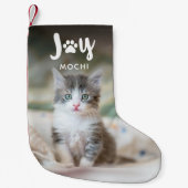 Paws & Joy Photo Pet met Kerstmis stoppen Kleine Kerstsok (Voorkant)