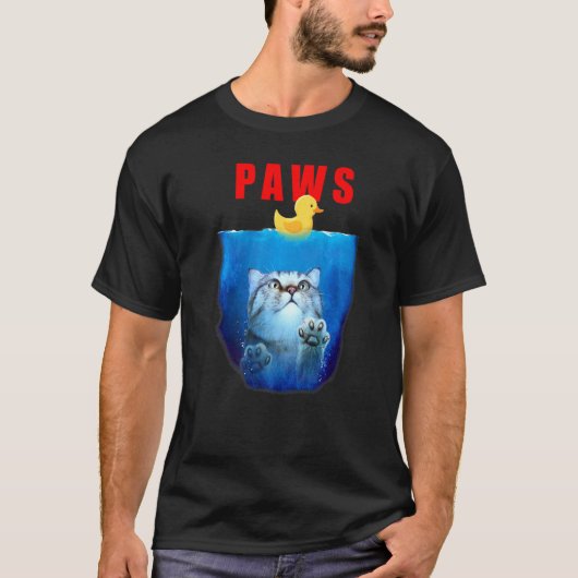 PAWS Kat En Rubber Eend Schattige Kat Parodie Top (Voorkant)