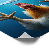 PAWS Kippenmeme – Jaws-Geïnspireerde Pluimvee Humo Poster (Hoek)