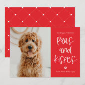 Paws Kisses Editable Color Pets Valentijns Kaart (Voorkant / Achterkant)