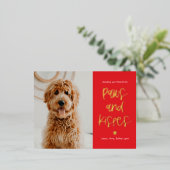 Paws Kisses Folie Valentijnsdag Briefkaart (Staand Voorkant)