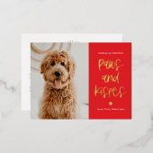 Paws Kisses Folie Valentijnsdag Briefkaart (Voorkant / Achterkant)