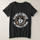 Paws & koffie_ de perfecte combo. b grote maat t-shirt (Design voorkant)